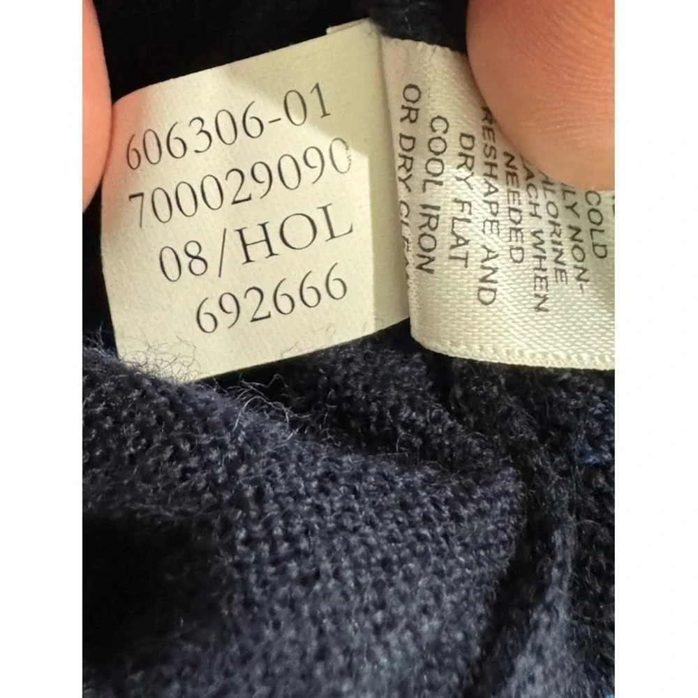 Banana Republic Extra Fine Merino Wool‎ Sweater Mens M Navy Blue V Neck Argyle